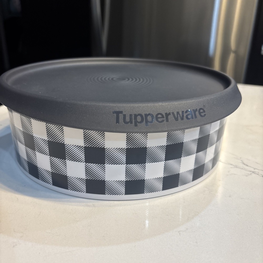 Tupperware HOLIDAY COOKIE SNACK CANISTER ~ Christmas BUFFALO PLAID BRAND NEW!